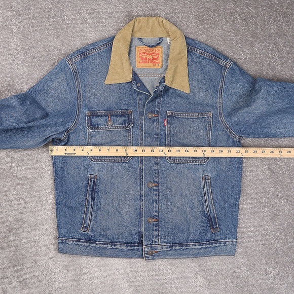 Levis LVC Type 2 Trucker Corduroy Collar Medium Blue Long Sleeve Denim Jacketa - Picture 4 of 9